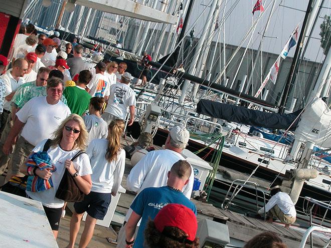 Sailors crowd the docks at Bayview Yacht Club in preparation for one of the club’s many seasonal regattas. © Martin Chumiecki